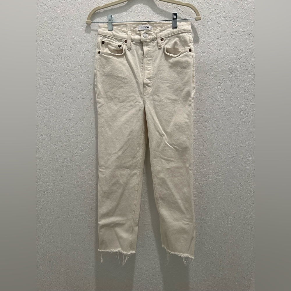 Re/Done Cream High-Rise Jeans